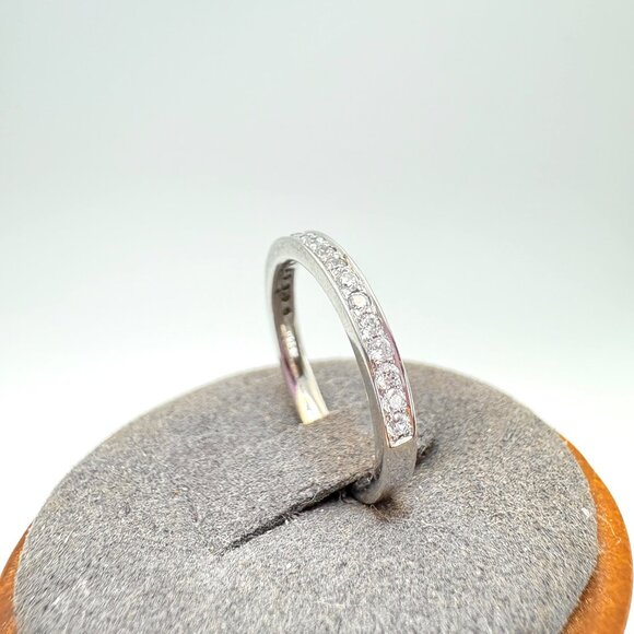 VTG Solid Sterling Silver 925 Cubic Zirconia Pavé Set Statement RIng Size 6.5 - Picture 2 of 9